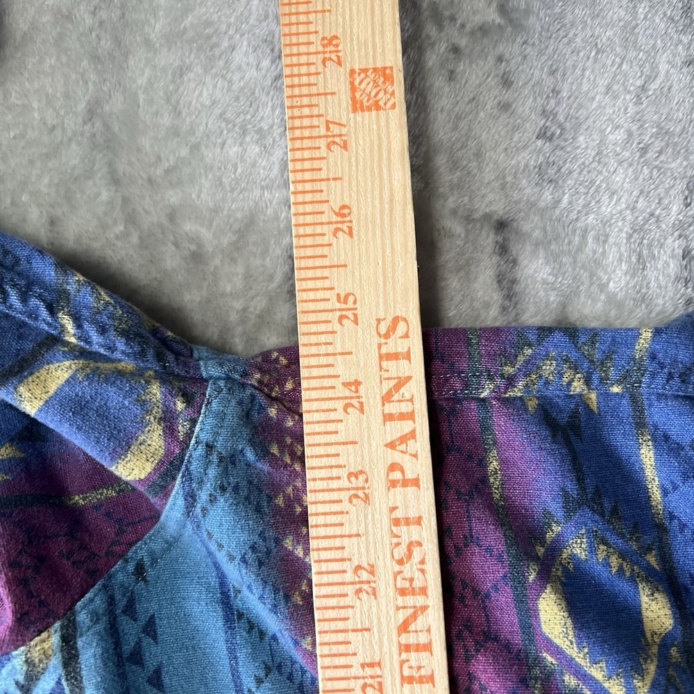 VTG 90s Cabelas Shirt Womens Aztec Chamois Flannel Button SW Western Cowboy 2XL - Picture 5 of 6